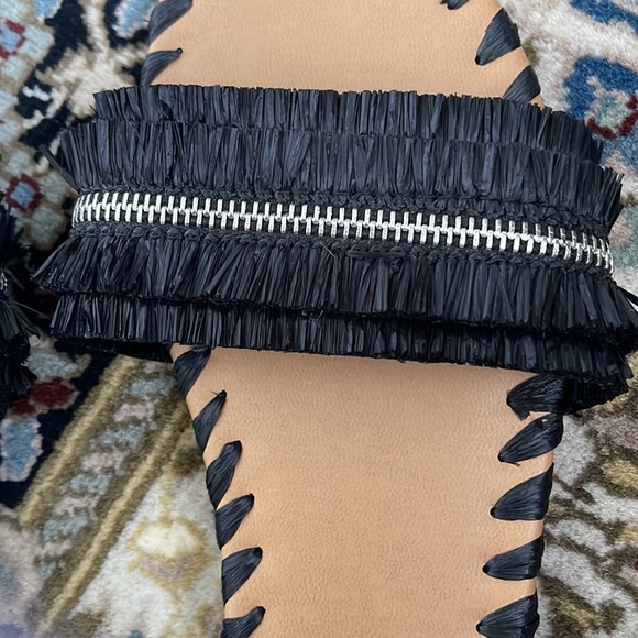 Botkier Beach Slides! Black raffia with zipper. Like new size 8 - Picture 3 of 3
